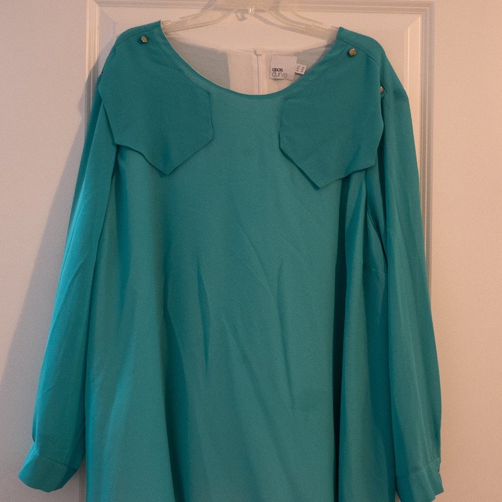 ASOS Curve Mint Green Flowy Blouse